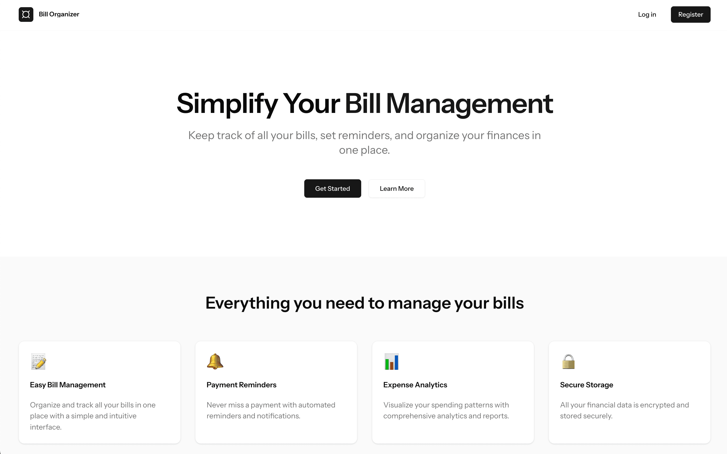Bill Organizer