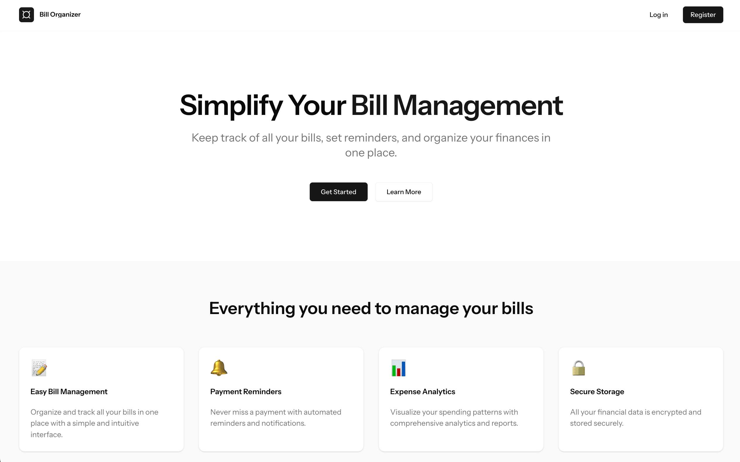 Bill Organizer