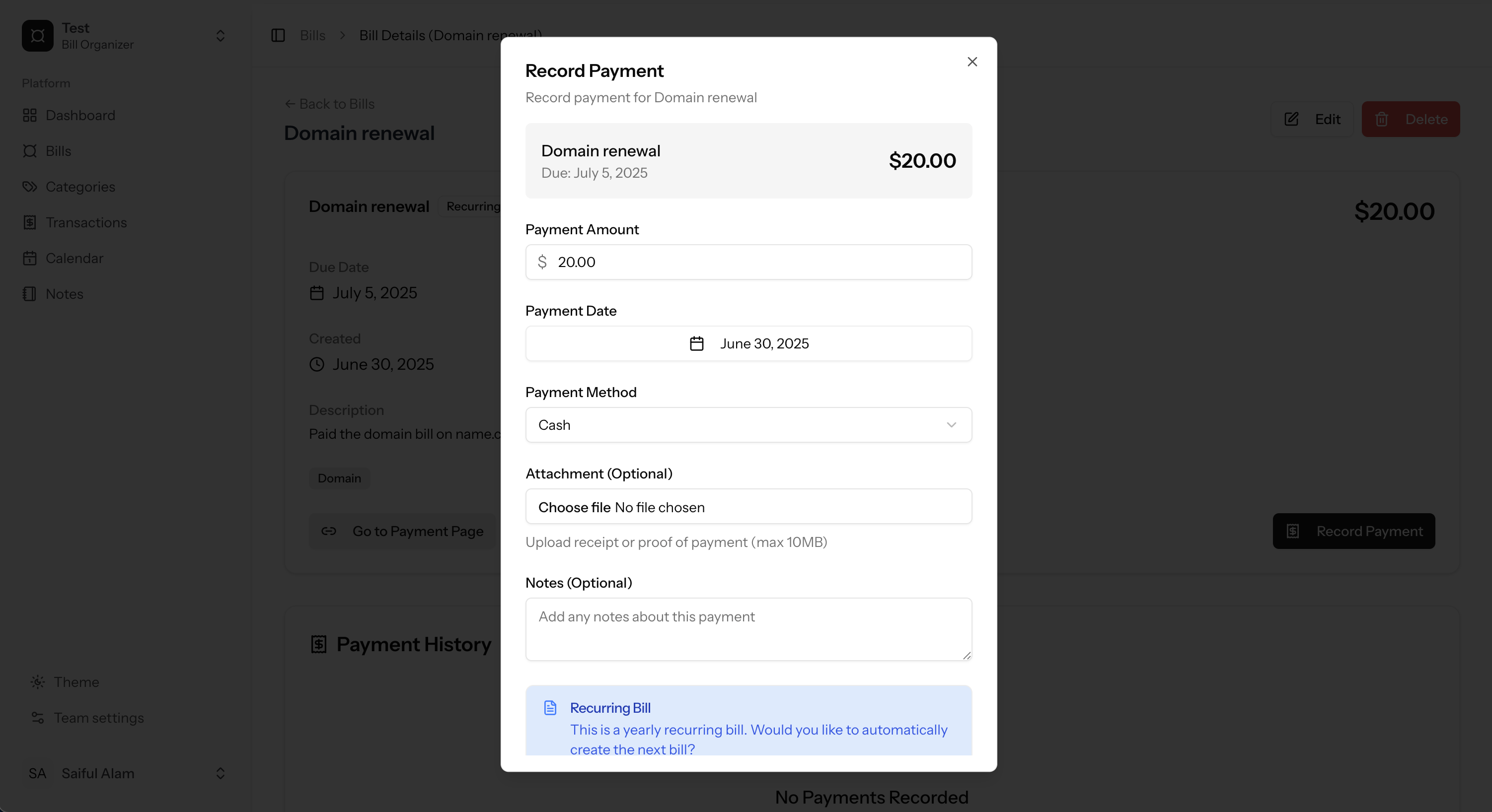 Payment