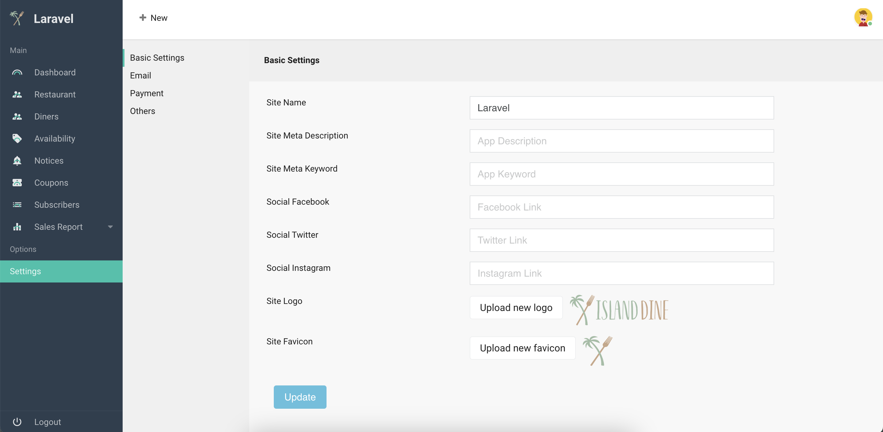 Settings