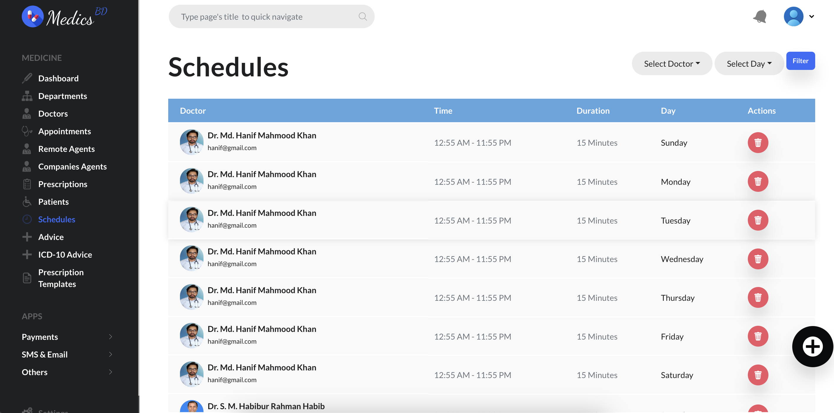 Schedule