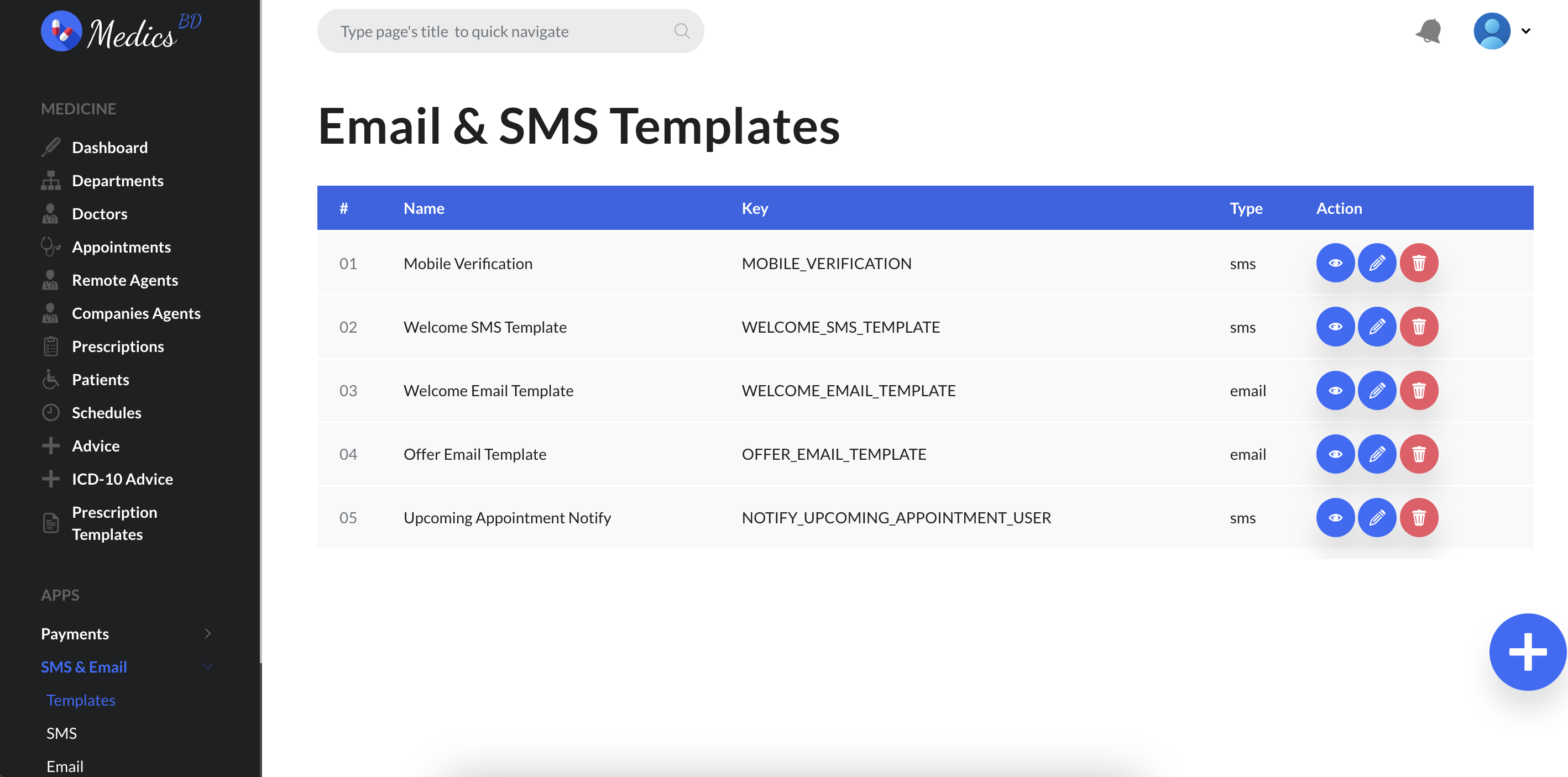 Sms email