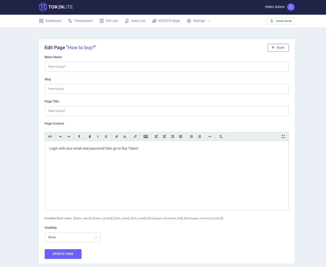 Page edit