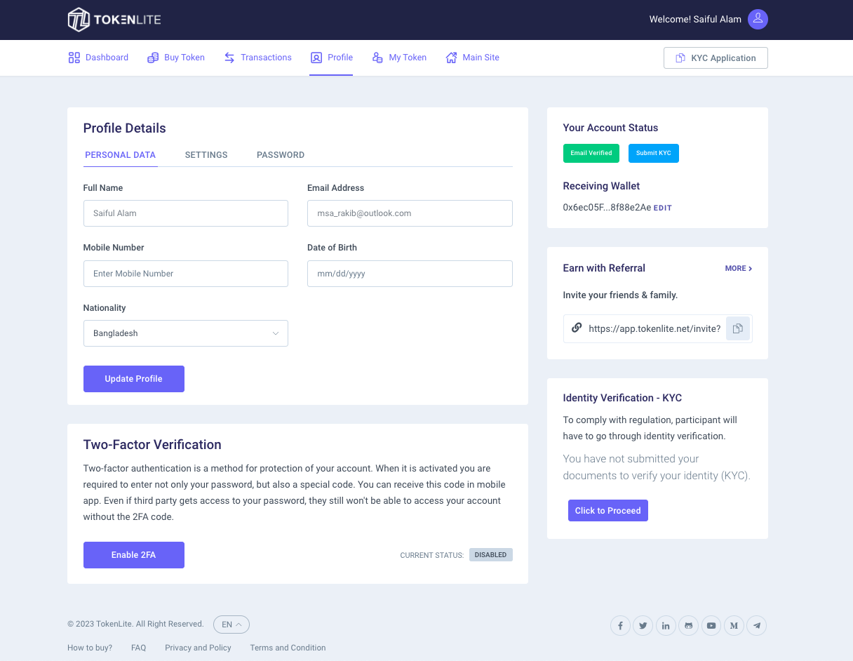 User profile