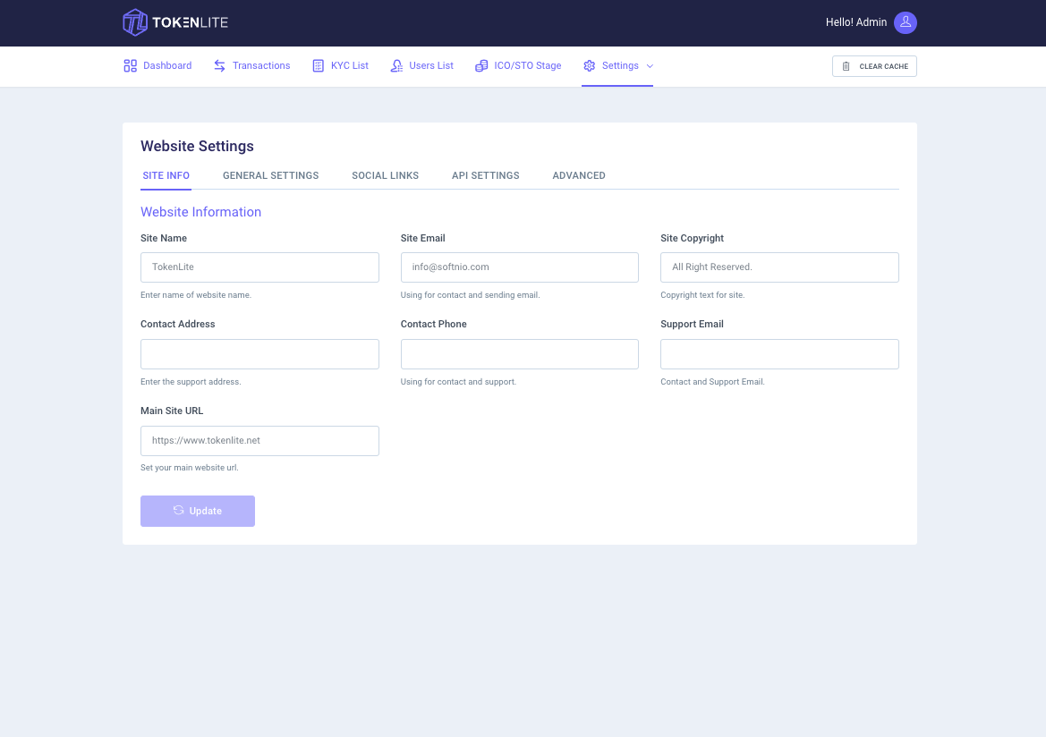 Web setting
